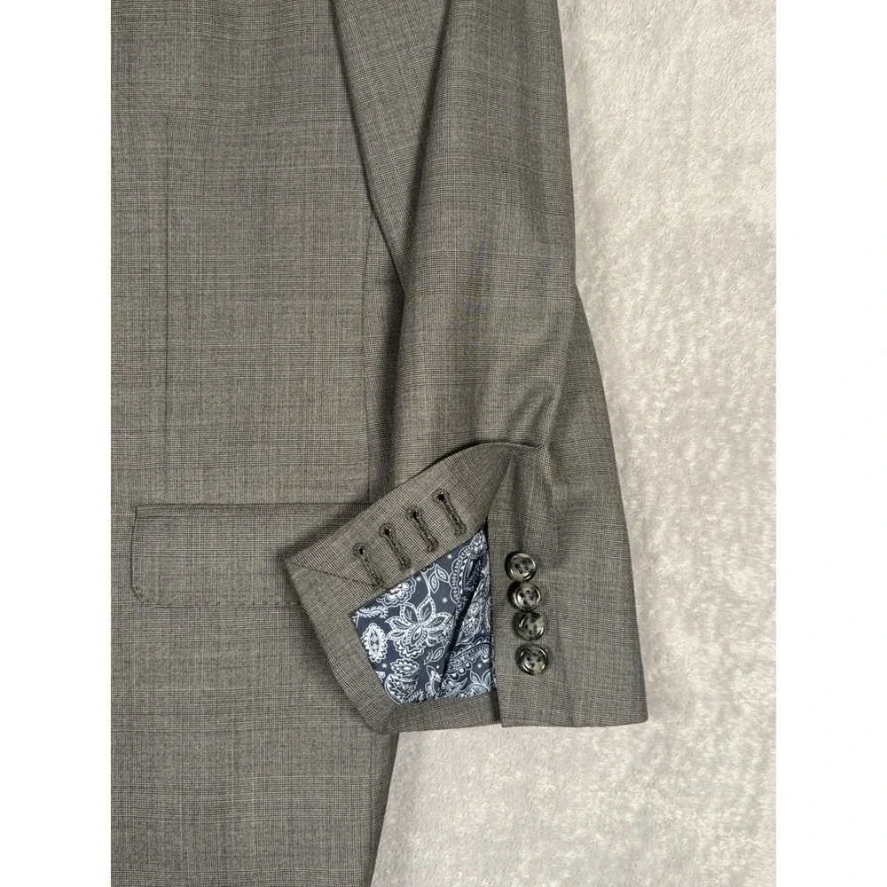 Mens 42 Suit Jacket Sport Coat Blazer Drago Super 160s Wool Surgeon Cuffs READ